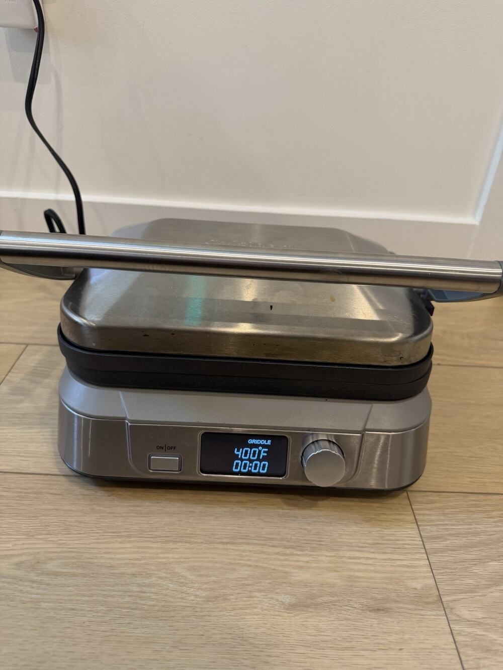 Cuisinart GR-5B Griddler Five Stainless Steel Panini Press Grill LCD Tested Work